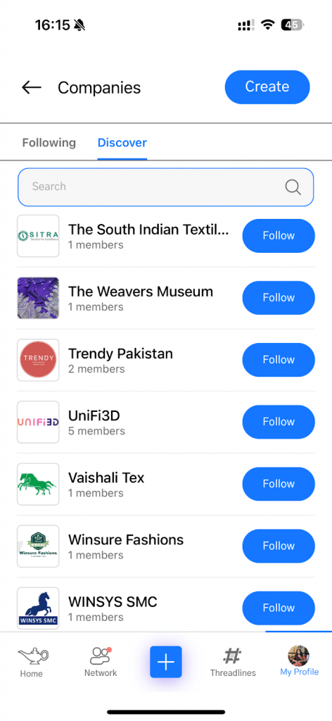 Discover companies