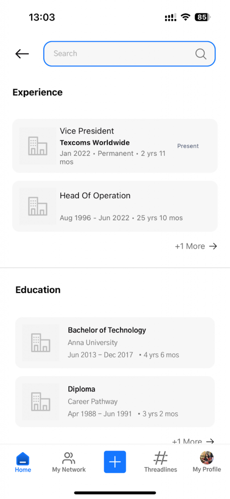 Experience and Education