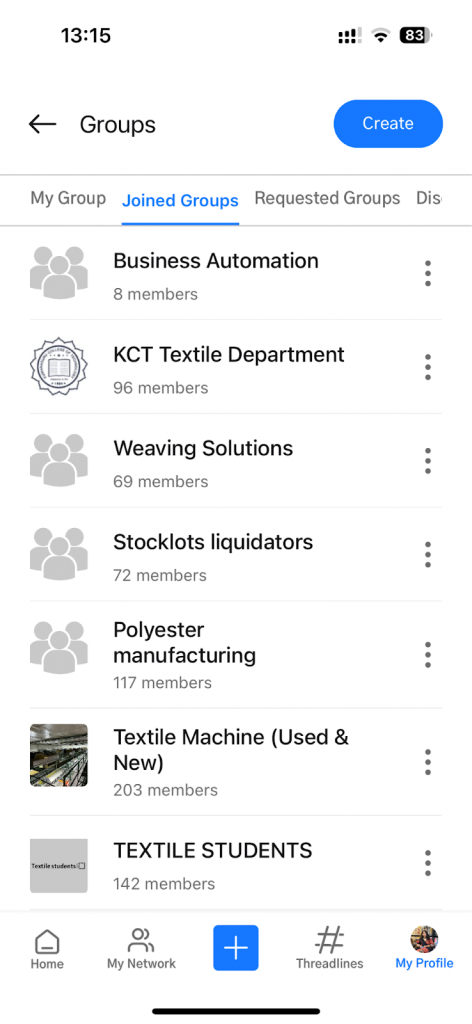 Join Groups in Textile Industry