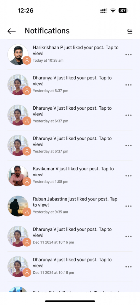 Real Time Notifications