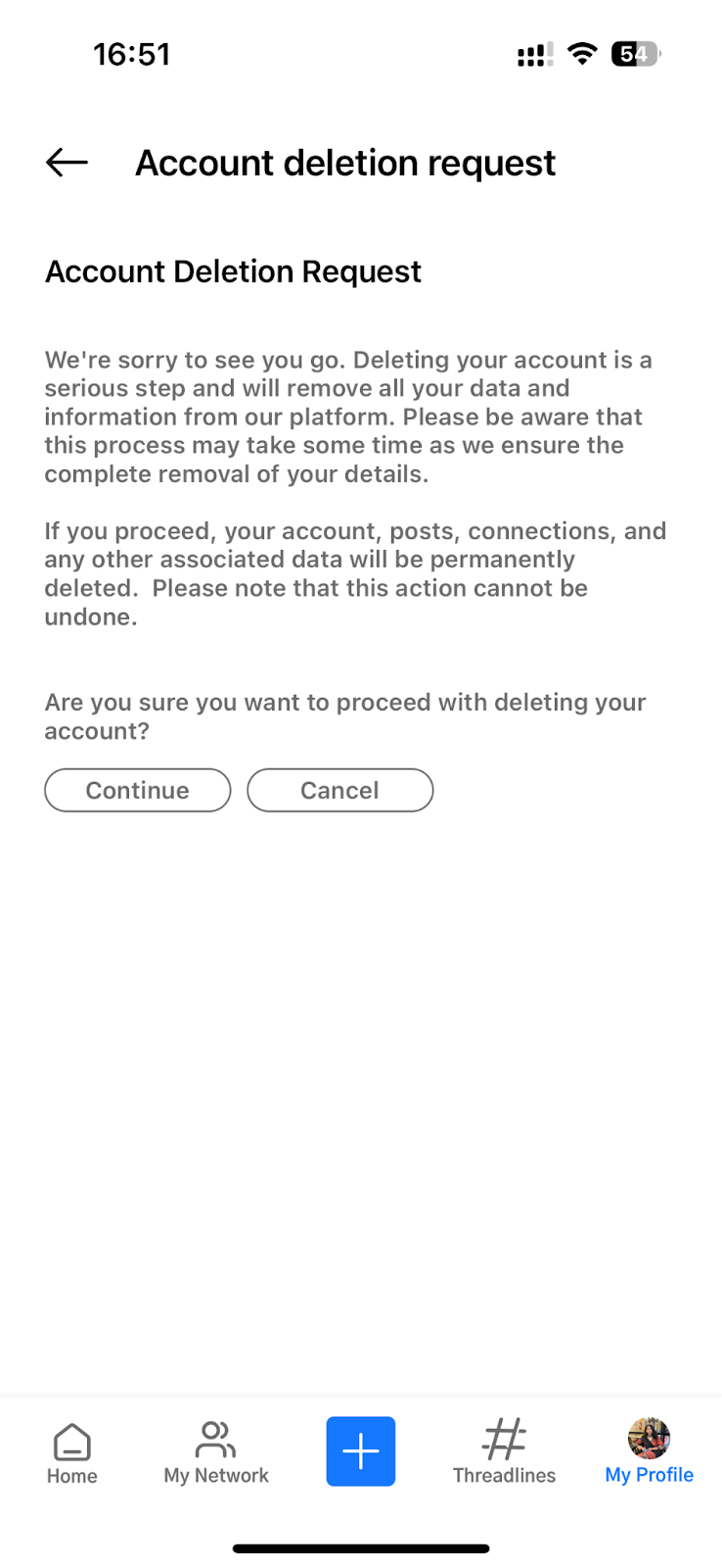 Account Deletion Request