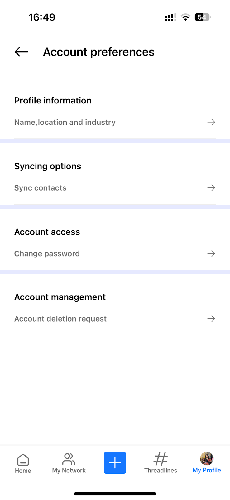 Look for Account Management