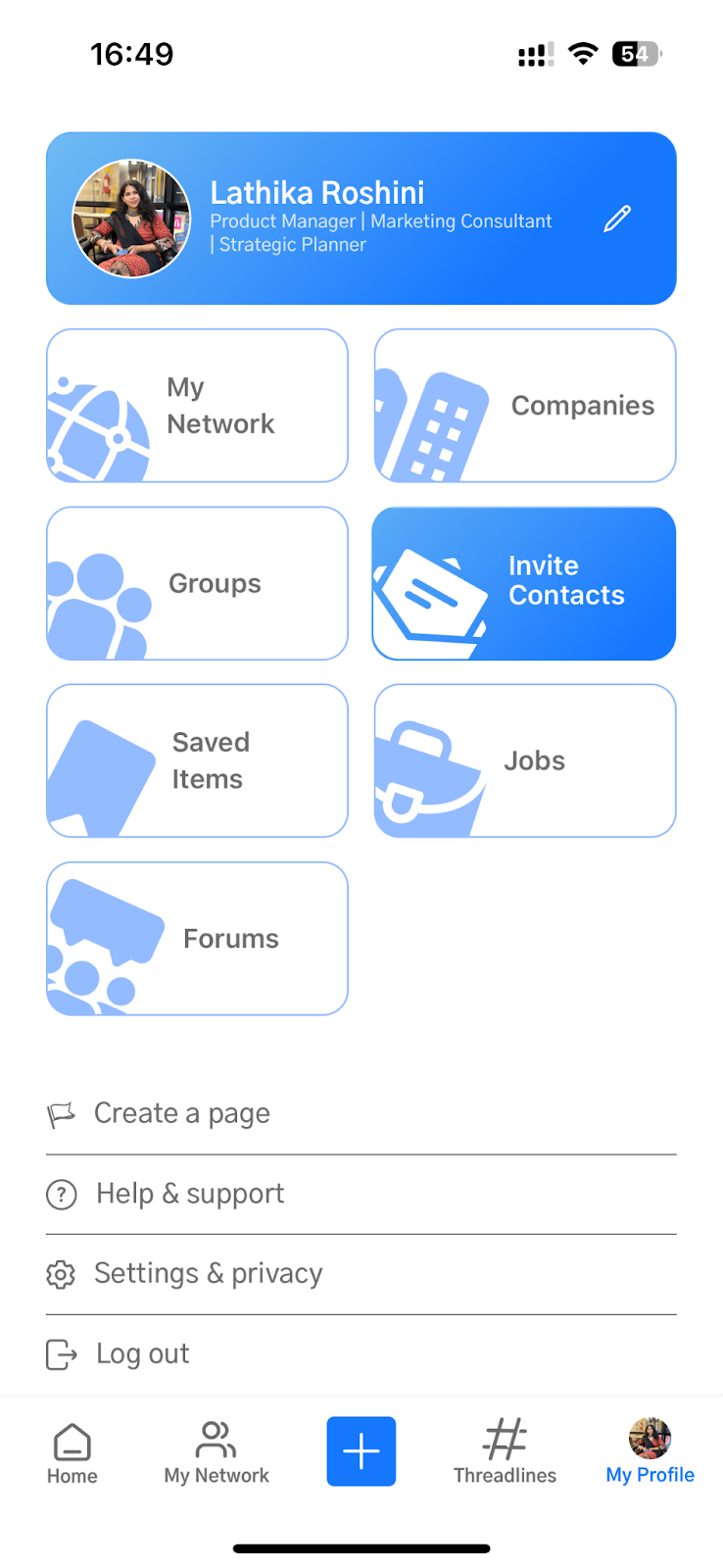 My Profile Section