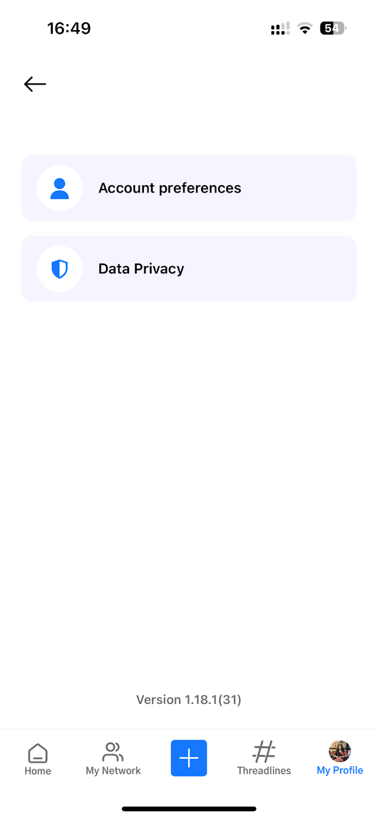 Select account Preferences